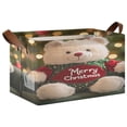 thumbnail image 2 of BZSMCE Collapsible Fabric Cube Storage Bins Christmas Toy Bears Design Pattern Storage Box, 2 of 8
