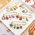 thumbnail image 3 of Zhuge Broche navideño, joyería navideña vintage para mujer, broches para mujer, alfileres y broches navideños para mujer, estilo F, 3 of 4