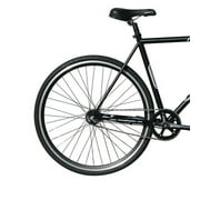 Wonder Wheels Fixed Bike 700C 57Cm Hi-Ten Steel Frame Side Pull Brake Alloy Black Rims 700C*1.5*14G*32H*H30 Black Spokes, Tire: Black. - Matte Black & Black