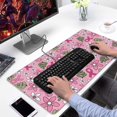 thumbnail image 2 of Long Mouse Pads for Desk,Pink Breast Cancer and Pioneer Flower Desk Mats on Top Of Desks, Desk Mouse Pad Extra Large with 3mm Non-Slip Base and Stitched Edge for Gaming,Office,Work,Home 31.5x15.7in, 2 of 5