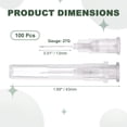 thumbnail image 2 of Uxcell 100 Paquete Aguja de Dispensación 27 Calibre 0.5 Pulgadas, Aguja de Dispensación Luer Lock para Laboratorio, Puntas de Acero Inoxidable para Dispensación de Inks y Pegamento Líquido, (Gris), 2 of 6