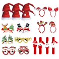 thumbnail image 4 of Adornos navideños, conjunto de gafas, festivo, regalo de Navidad para adultos y niños, sombrero, hebilla para la cabeza, anillo de palmada, pulsera, 4 of 4