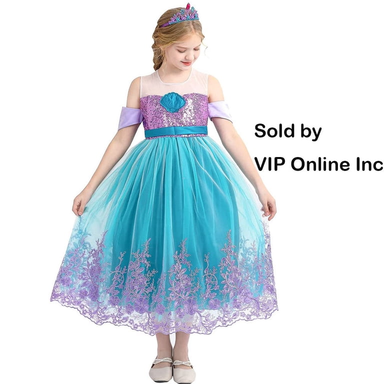 Girls Princess Dress Up Lace Off Shoulder Evening Elegant Mermaid Dress  with Accessories - Walmart.com