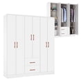 thumbnail image 1 of Ropero Closet 6 Puertas Con 2 Cajones Color Blanco Madera MDP Mueble Organizador KingsHouse blanco, 1 of 9