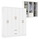 thumbnail image 1 of Ropero Closet 6 Puertas Con 2 Cajones Color Blanco Madera MDP Mueble Organizador KingsHouse blanco, 1 of 9