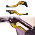 thumbnail image 3 of Ofertas únicas Par de palancas de embrague de freno de motocicleta plegables ajustables para Suzuki GSX-R125 2020-2021 Tono negro dorado, 3 of 7