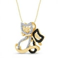 thumbnail image 2 of 1/6ct Black & White Diamond Double Cat Pendant 18" Necklace 14k Yellow Gold Finish, 2 of 4