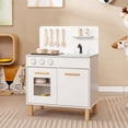thumbnail image 4 of Costway Kids Kitchen Playset with Light up Stove & Cooking Sounds Oven Sink Faucet White, 4 of 10