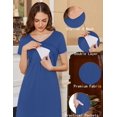 thumbnail image 2 of Vestido de maternidad y lactancia Ekouaer de verano de manga corta azul oscuro, 2 of 6