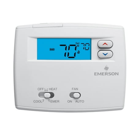 White-Rodgers 1F89-0211 Dual Powered Non Programmable Heat Pump Digital (Best Programmable Thermostat For Heat Pump)