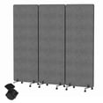 thumbnail image 3 of 72x66in Soundproof Room Divider with Wheels, 3 Panel Rolling Office Divider Room Separator, Freestanding Folding Partition Privacy Screen for Home, Office, Classroom, Restaurant, Hospital -Dark Gray, 3 of 8