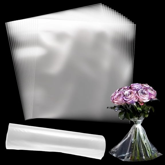 OPP Plastic Florist Supplies Water Retainer Bag for Flower Bouquet Wrapping Clear 305x300x0.1mm