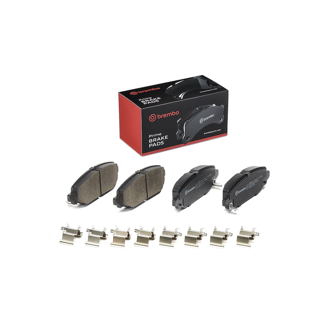 Brembo P37025; Brake Pad; PRIMELINE; FMSI Number D2186-9430; Low-Metallic; Set Of 4; With Mounting Hardware