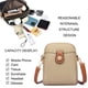 thumbnail image 4 of Bolsos Bandolera para Mujer Pequeño Cuero Vegano Mini Cartera De Hombro Tarjeta Acolchada Monedero,Caqui, 4 of 5