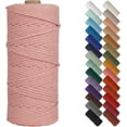 thumbnail image 1 of HSHDLDF Meat Pink Macrame Cord 3mm x 109yards, Colored Macrame Rope, 3 Strand Twisted Cotton Rope Macrame Yarn, Colorful Cotton Craft Cord for Wall Hanging, Plant Hangers, Crafts, Knitting, 1 of 7