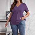 thumbnail image 2 of Bosfbaoi Womens Summer T-Shirts Short Sleeve V Neck Dolman Tops with Side Shirring Loose Fit Shirts Spring Fashion, 2 of 7