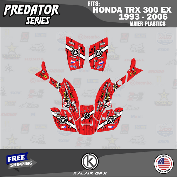 Kalair GFX Graphics Kit for Honda TRX 300EX MAIER PLASTICS (1993-2006) Predator Series