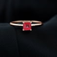 thumbnail image 2 of Rosec Jewels 4.5 MM Princess Cut Created Ruby Solitaire Engagement Ring, 10K Rose Gold, US 10.50, 2 of 7