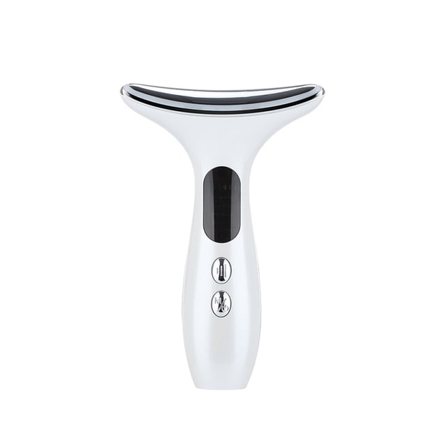 maskred Electric Face Neck Skin Massager Digital Display Vibration Scraper Lifting Rechargeable Massage Tool Beauty Instrument White