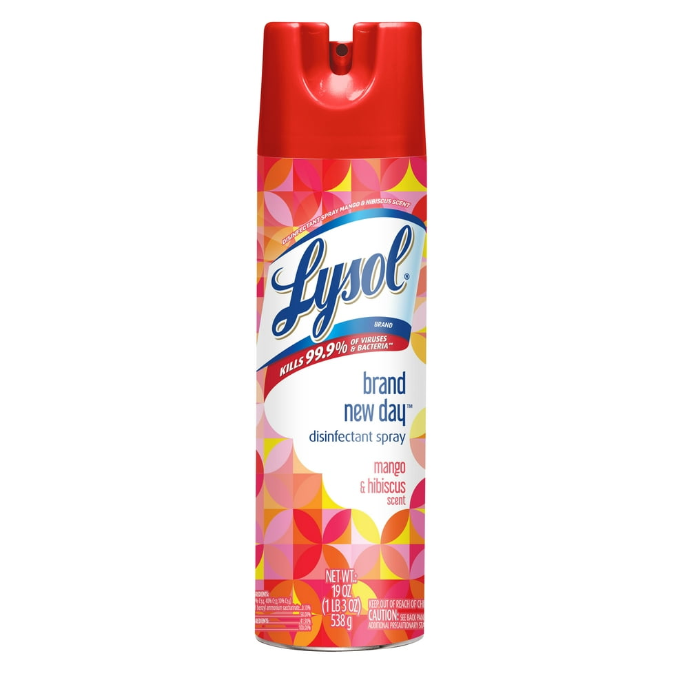 Lysol Disinfectant Spray, Mango & Hibiscus, Brand New Day, 19oz, Tested and Proven to Kill COVID