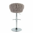 thumbnail image 5 of LumiSource Braided Matisse Adjustable Chrome Base Faux Leather Swivel Barstool - Set of 2, 5 of 6