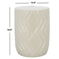 thumbnail image 3 of SAFAVIEH Carsyn 18" Modern Geometric Ceramic Garden Stool, Ivory, 3 of 7