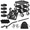 Black, variant on H 2000LBS HeavyDuty Furniture Dolly Movers Set/Lifter, 5Wheel CarbonSteel MovingRollers LockingCasters, Refrigerator/Washer/Sofa/Cabinet, 6.4 Inch Black