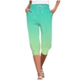 thumbnail image 1 of Capris For Women Casual Gradient Print Pants High Waist Bottom Drawstring Joggers Casual Pants, 1 of 5