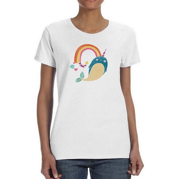 Happy Narwals Iv T-Shirt Women -June Erica Vess Designs, Female Small