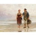 thumbnail image 3 of August Hagborg 24x20 Black Modern Framed Museum Art Print Titled - Reflections on the Beach, 3 of 5