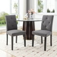 thumbnail image 5 of VECELO Dining Chairs Set of 4, Mid-Century Upholstered Fabric Dining Chairs for Home Kitchen, Dark Gray, 5 of 9