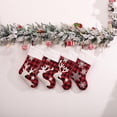 thumbnail image 2 of Pretty Comy Christmas Stocking, 18" Plaid Large Stockings Xmas Reindeer, Snowflake Plush Family Stocking for Christmas Decorations for Boys Girls Baby, 2 of 6
