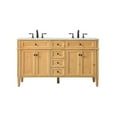thumbnail image 3 of 60 inch double bathroom vanity in natural wood, 3 of 8