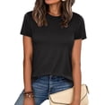 thumbnail image 5 of ANRABESS Summer T Shirts for Women, Round Neck Short Sleeve Tops for Women 2026 WrinkleFree Comfy Tshirt Basic Tee Casual Workout Tops Vacation Outfits Black XL, 5 of 11