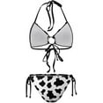 thumbnail image 4 of NICKSUN Women's Halter Padded Top Tie Side Bottom Swimsuit Cow Print 2 Piece Plus Size Bikini Bathing Suits, 4 of 5