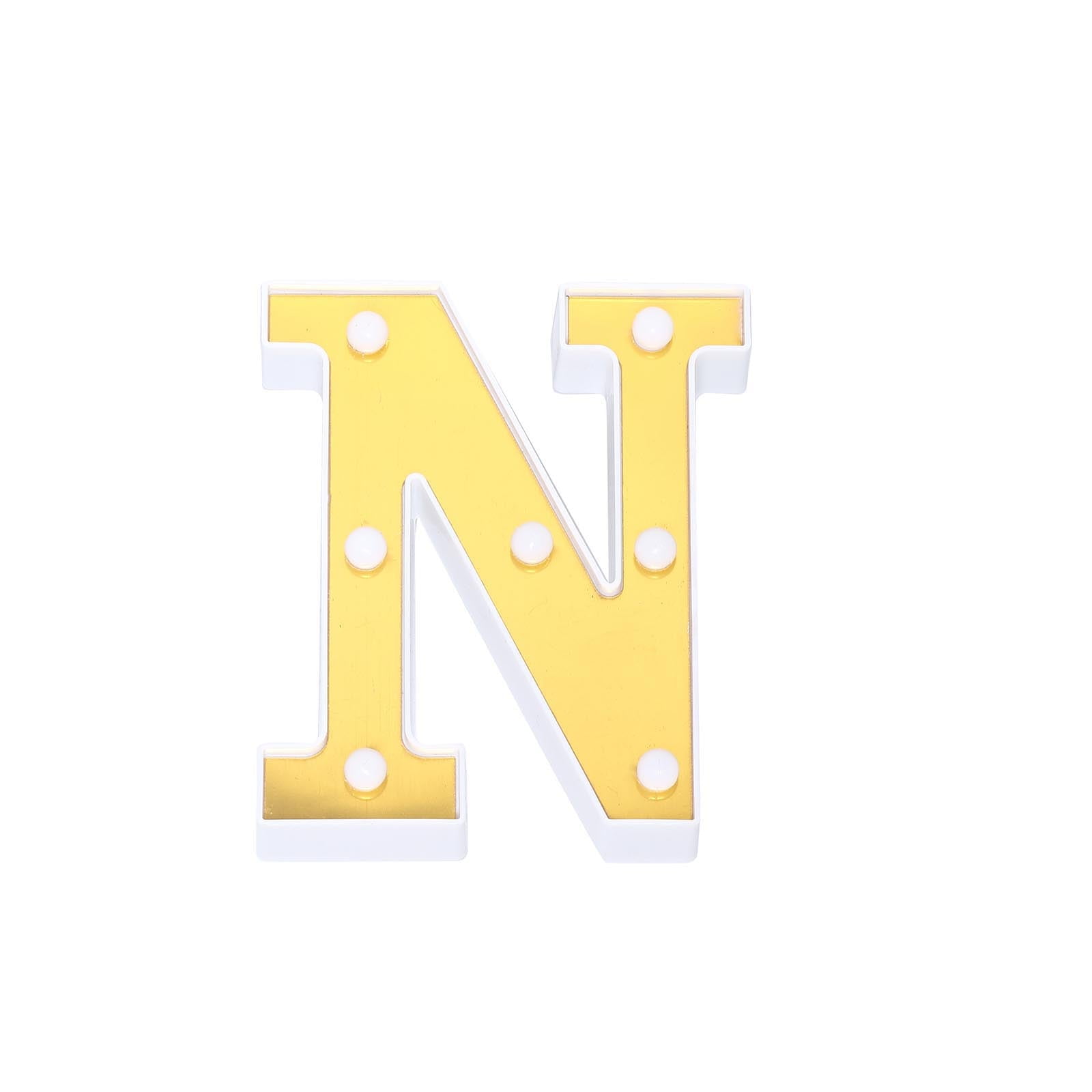 R Efavormart 6 3D Gold Marquee Letters 5 LED Light Up Letters Warm White LED Letter Lights 