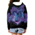thumbnail image 4 of Uourmeti Galaxy Bow Tie Butterfly Florals Horse Teen Girls Hooded Pullover Long Sleeve Soft Comfy with Pockets Casual Loose Top for Travel Size 10-12, 4 of 7