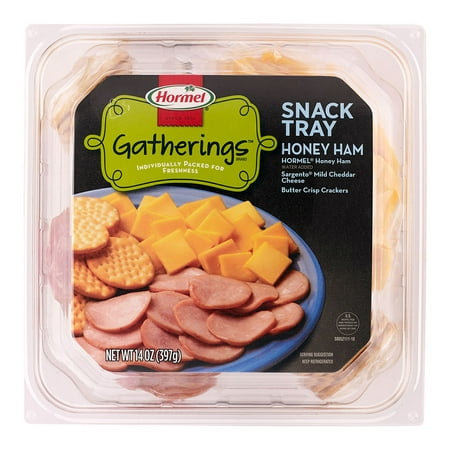 Hormel Gatherings Ham and Cheese Snack Tray; 14 oz.; Honey Ham, Sargento Cheddar Cheese, (Best Honey Glazed Ham)
