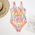 thumbnail image 3 of LYMAYTER Kids One Piece Swimsuits for Girls 7-14Y Summer UPF 50+ Quick Dry Bathing Suit Sleeveless Beach Swimwear, 3 of 9