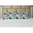 thumbnail image 1 of Floral Body Pillow Case Cover with Zipper, Exotic Watercolor Hibiscus Flower Graphic Art Print Tropical Inspired Boho, Decorative Accent Long Pillowcase, Grey White Teal, by Ambesonne, 1 of 1