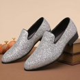 thumbnail image 5 of Men’s Shiny Glitter Dress Loafers Lightweight Slip On Formal Shoes Breathable Comfortable Business Wedding Party Walking Shoes for Prom Banquet Evening Wear, 5 of 5