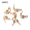 thumbnail image 3 of Advancent 200 Uds. Conectores de joyería Calotte componentes de conexión a juego resistentes al desgaste extremo de cadena de bolas DIY para suministros Artesanía KC oro Advancent HA061130-06, 3 of 6