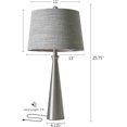 thumbnail image 2 of 25.75" Table Lamps for Living Room Bedroom, Bedside Lamp 3-Way Dimmable Touch Control, Modern Silver Nightstand Light Fabric Shade Vintage Accent Style, 2 of 11