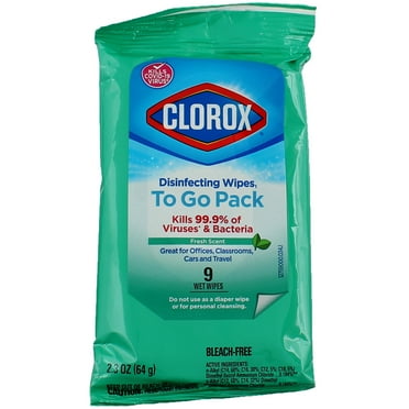 Clorox Disinfecting Wipes, Fresh Scent, to Go Pack!, 9 ct. (6 Pack)