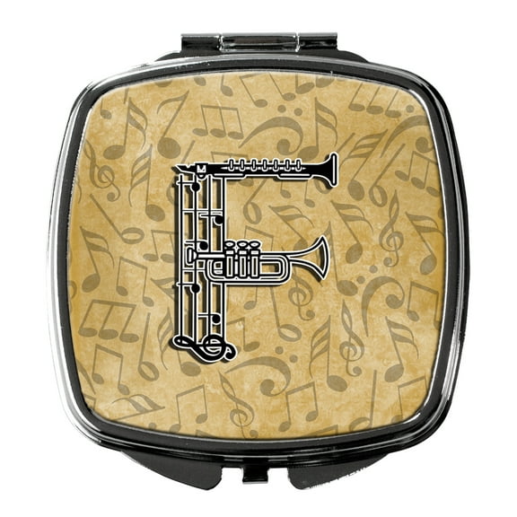 Letter F Musical Instrument Alphabet Compact Mirror