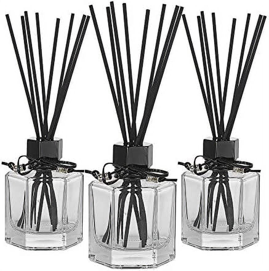  Diffuser With Sticks Set Of 3 4Oz Empty Refillable Glass