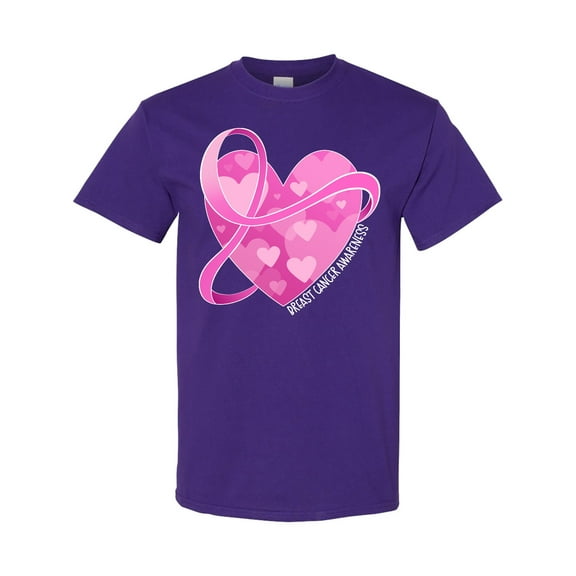Inktastic Breast Cancer Awareness Pink Ribbon Around Heart T-Shirt