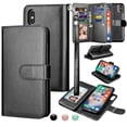 thumbnail image 1 of iPhone XS Max Case, Wallet Case iPhone XS Max, iPhone XS Max PU Leather Case, PU Leather Magnet Stand Wallet Credit Card Holder Flip Cover 9 Card Slots Case for iPhone XS Max 6.5" 2018, 1 of 6
