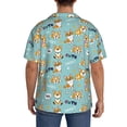 thumbnail image 5 of Haiem Cute Dogs Corgi Men's Casual Shirts Short Sleeve Button Down Shirts Fashion Textured Summer Beach Shirt-3X-Large, 5 of 7