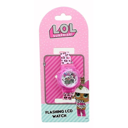 Pink Cat Watch - LOL Surprise Flashing LCD Watch - Pink Leopard Print Band